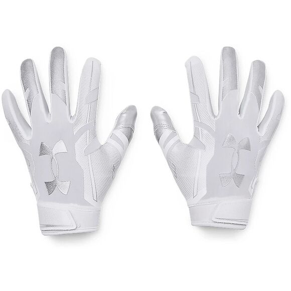 Under Armour 1370128 100 UA F8 Women Size LARGE Wht Silver Football Skill Gloves - Picture 8 of 11